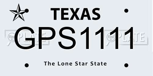 GPS1111 Texas License Plate