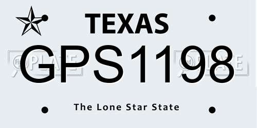 GPS1198 Texas License Plate