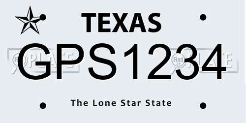 GPS1234 Texas License Plate
