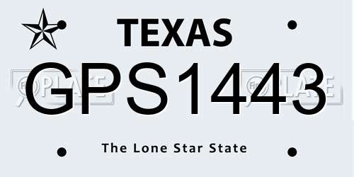 GPS1443 Texas License Plate