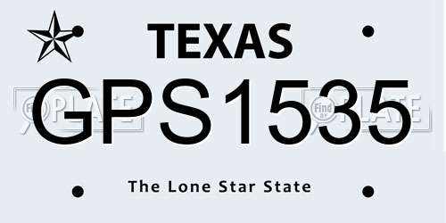 GPS1535 Texas License Plate