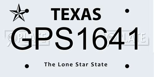 GPS1641 Texas License Plate