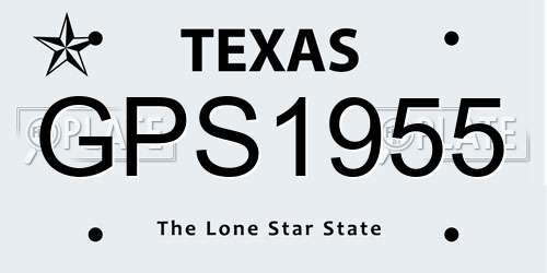 GPS1955 Texas License Plate