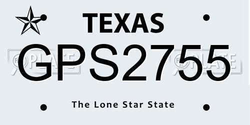 GPS2755 Texas License Plate