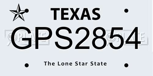 GPS2854 Texas License Plate