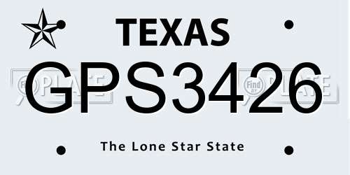GPS3426 Texas License Plate