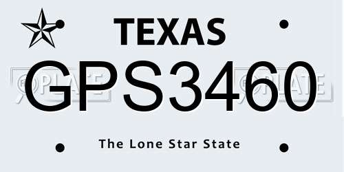 GPS3460 Texas License Plate