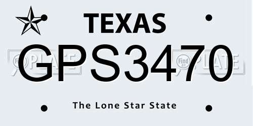 GPS3470 Texas License Plate