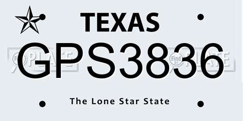 GPS3836 Texas License Plate
