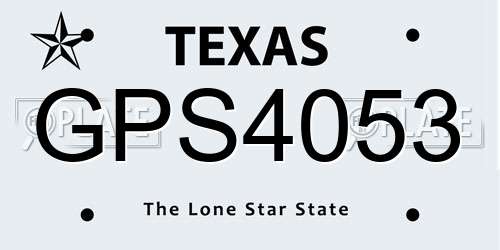 GPS4053 Texas License Plate
