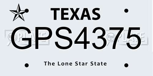 GPS4375 Texas License Plate