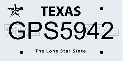 GPS5942 Texas License Plate