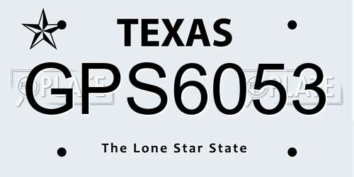 GPS6053 Texas License Plate