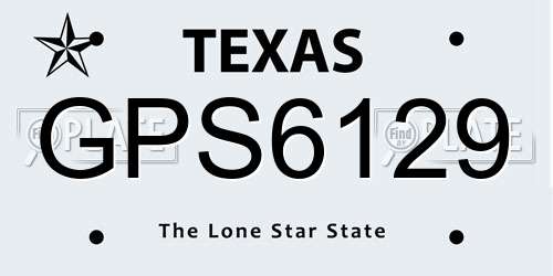 GPS6129 Texas License Plate