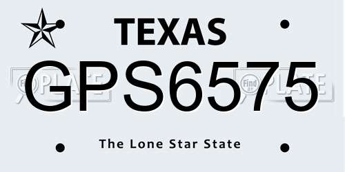 GPS6575 Texas License Plate