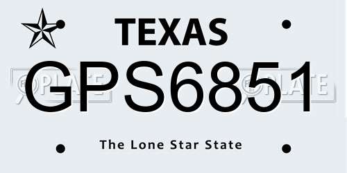 GPS6851 Texas License Plate