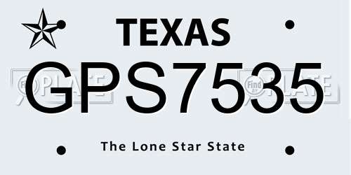 GPS7535 Texas License Plate