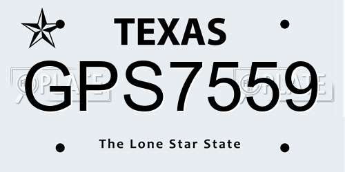 GPS7559 Texas License Plate