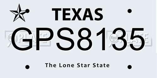 GPS8135 Texas License Plate