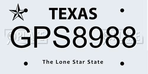 GPS8988 Texas License Plate
