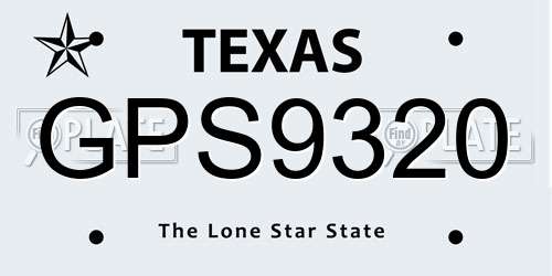 GPS9320 Texas License Plate