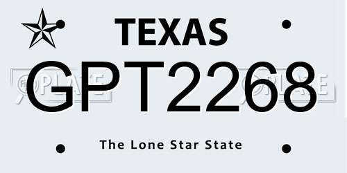 GPT2268 Texas License Plate