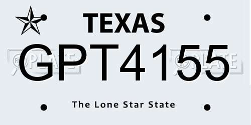 GPT4155 Texas License Plate