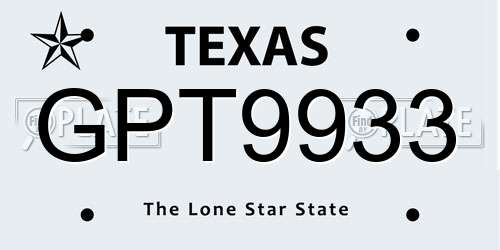 GPT9933 Texas License Plate