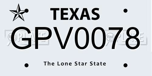 GPV0078 Texas License Plate