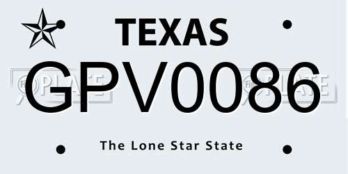 GPV0086 Texas License Plate