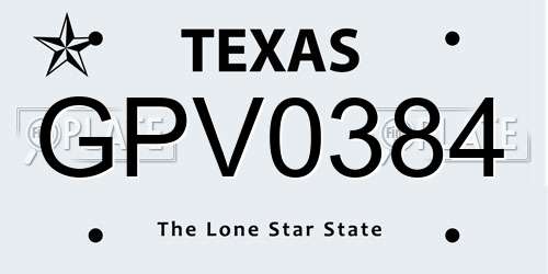 GPV0384 Texas License Plate