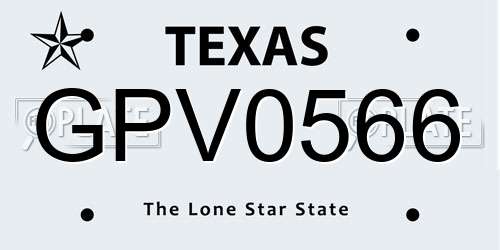GPV0566 Texas License Plate