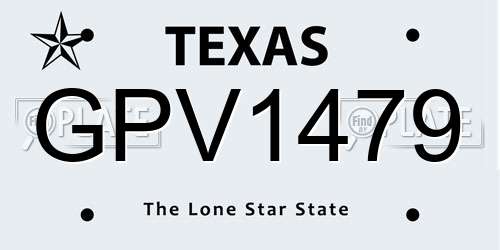 GPV1479 Texas License Plate