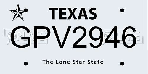 GPV2946 Texas License Plate