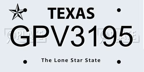 GPV3195 Texas License Plate
