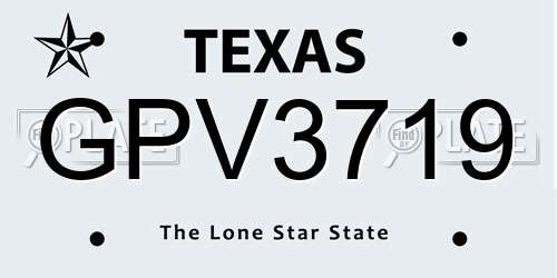 GPV3719 Texas License Plate