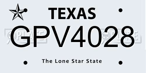 GPV4028 Texas License Plate