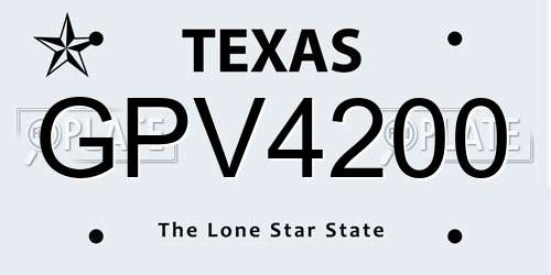GPV4200 Texas License Plate