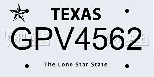 GPV4562 Texas License Plate