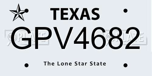 GPV4682 Texas License Plate