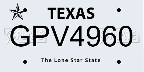 GPV4960 Texas License Plate