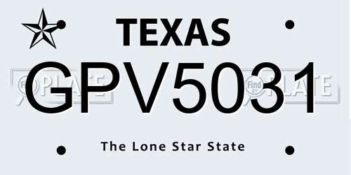 GPV5031 Texas License Plate