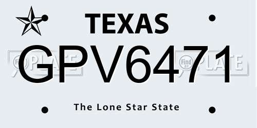 GPV6471 Texas License Plate