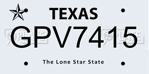 GPV7415 Texas License Plate
