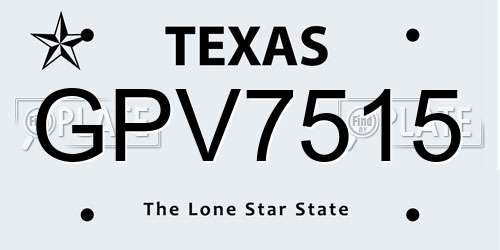 GPV7515 Texas License Plate