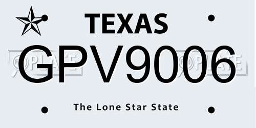 GPV9006 Texas License Plate