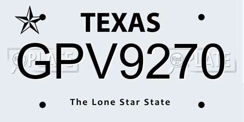GPV9270 Texas License Plate