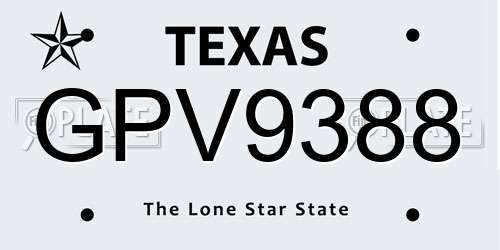 GPV9388 Texas License Plate