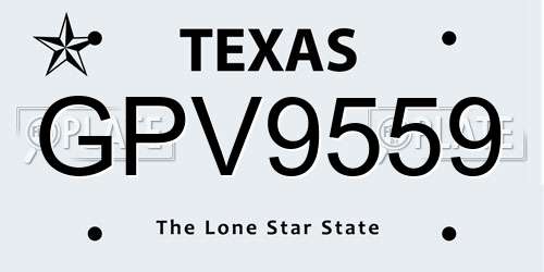 GPV9559 Texas License Plate