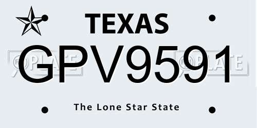 GPV9591 Texas License Plate